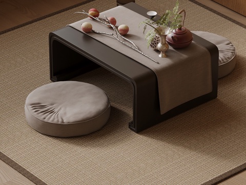  新中式茶桌椅 小茶台3d模型 