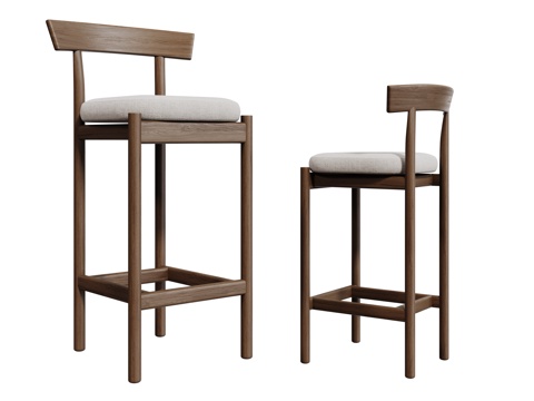 现代吧椅 巴凳 高脚椅 高脚凳 休闲椅su模型