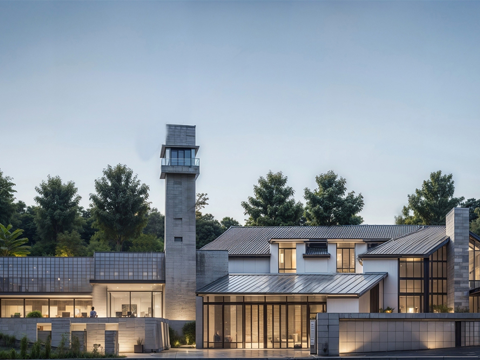 现代社区养老院建筑 福利院建筑 适老建筑 康养中心 老年公寓su模型