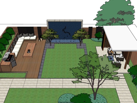 别墅花园 庭院花园 北方花园设计 景观设计毕业设计su模型