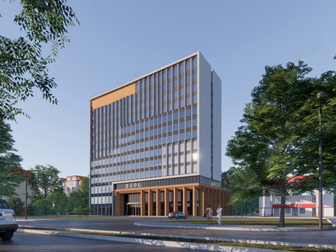 现代社区养老院建筑 福利院建筑 适老建筑 康养中心 老年公寓su模型