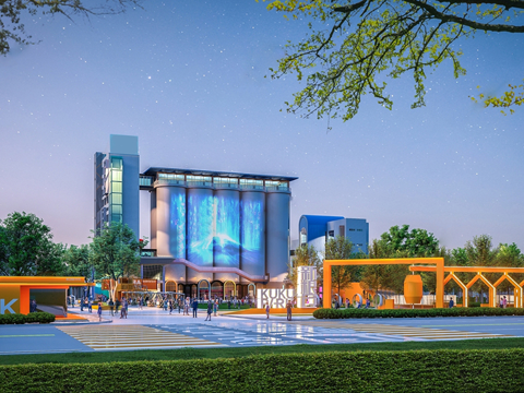 化工工业厂房 现代工业厂房su模型