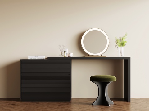  法式复古梳妆台 化妆台su模型 