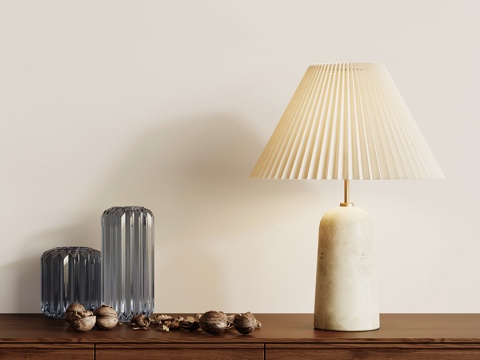 侘寂中古台灯su模型