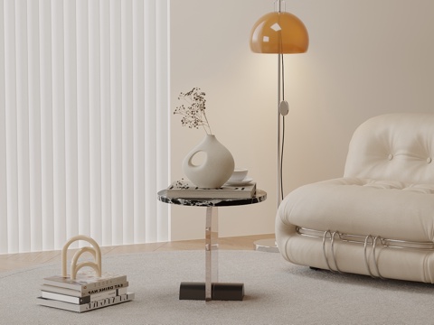 现代边几 圆几su模型