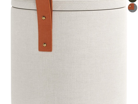  现代布艺圆凳3d模型 