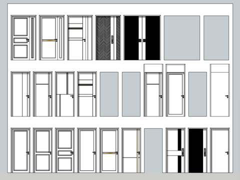现代门动态组件su模型