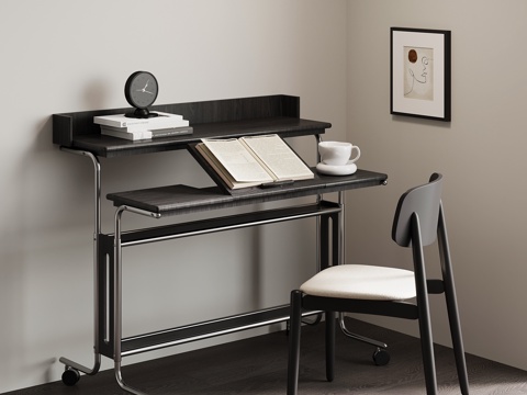 现代意式书桌椅su模型