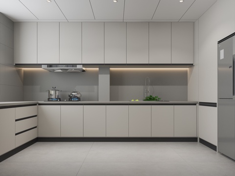  现代厨房橱柜3d模型 