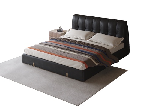 现代儿童床 单人床su模型