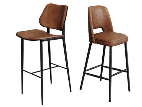 现代吧椅 巴凳 高脚椅 高脚凳 休闲椅su模型