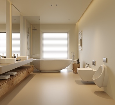 现代民宿卫生间 洗手台 浴缸su模型