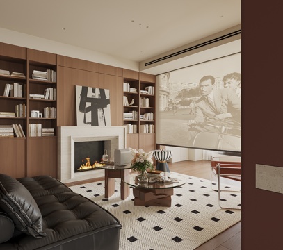 现代家居客厅免费su模型