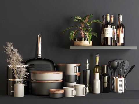  set1133-厨房黑43d模型 