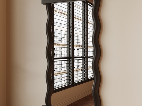 现代复古镜子 化妆镜 全身镜su模型