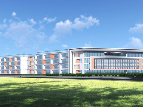 现代社区养老院建筑 福利院建筑 适老建筑 康养中心 老年公寓su模型