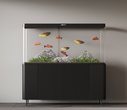 现代意式鱼缸su模型