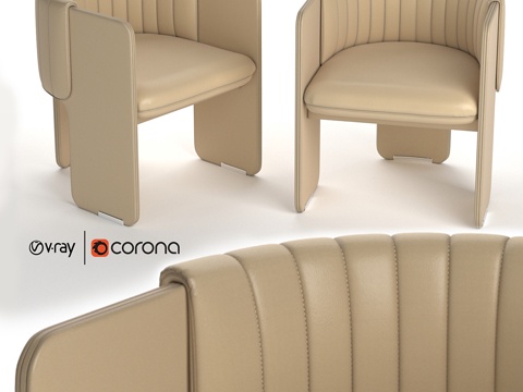  Poltrona Frau品牌Luigi Massoni扶手3d模型 