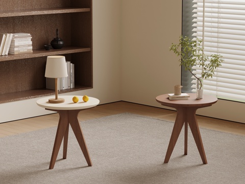 中古风边几 角几圆几su模型