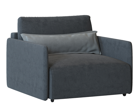  现代意式单人布艺沙发3d模型 