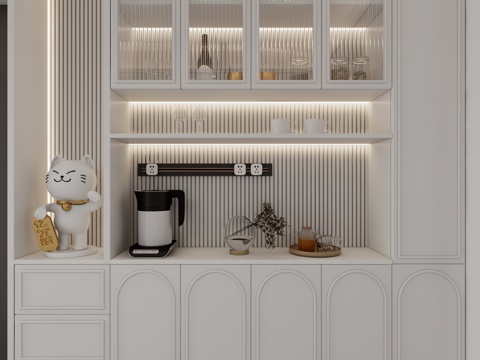  现代法式餐边柜3d模型 