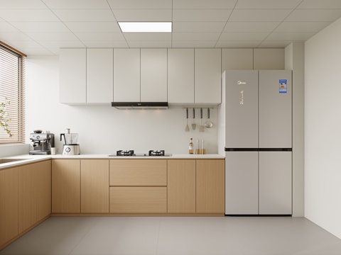 现代厨房 定制橱柜 油烟机 厨房用品 家用电器 厨房电器su模型