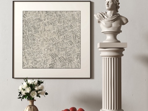  美式装饰画su模型 