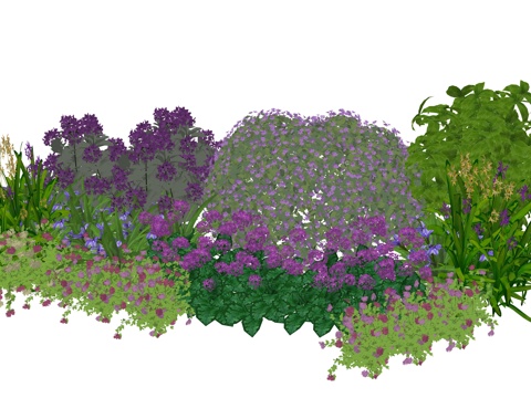  现代室内植物堆景观组合su模型 