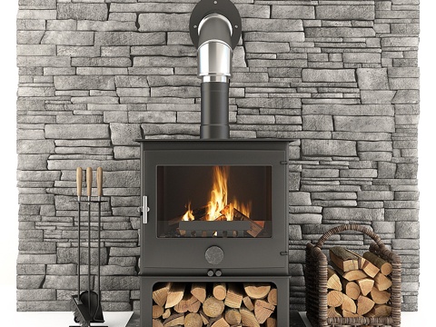  壁炉及配件3d模型 