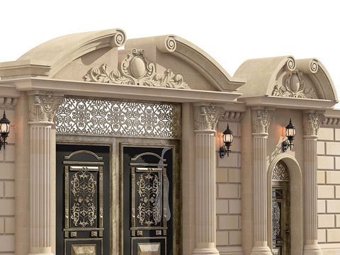  锻造石围栏3d模型 