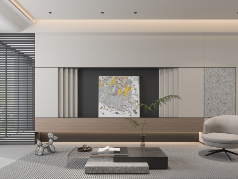  现代客餐厅家具3d模型 