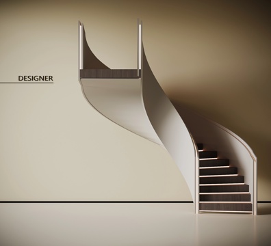 现代意式楼梯 弧形楼梯su模型