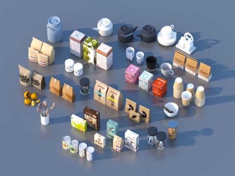  包装盒 食品 厨房用具3d模型 