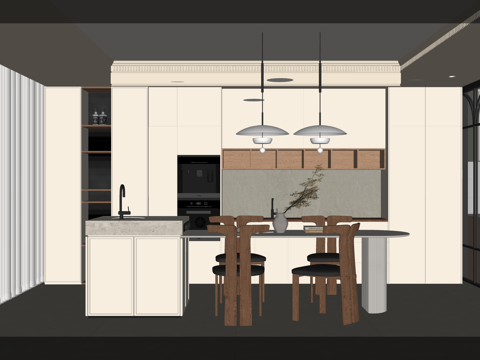 厨房 卧室 客厅 阳台 餐厅 卫生间 客餐厅 家装 衣帽间su模型