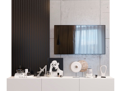 电视墙套装603d模型