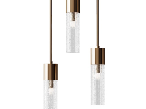  现代极简 FONDO 金属玻璃小吊灯3d模型 