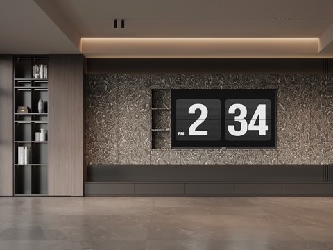  意式背景墙 电视背景墙3d模型 