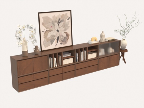  中古风边柜3d模型 