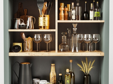  厨房装饰套装 0613d模型 