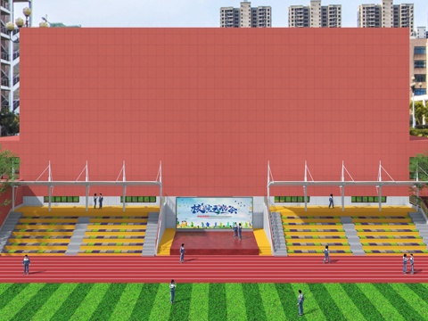  看台 操场 观光台3d模型 