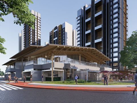 社区集市 社区文化活动中心 便民服务中心su模型