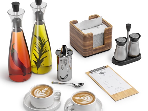  餐厅桌饰套装23d模型 