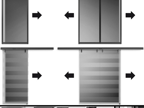  自动滑动金属玻璃门3d模型 