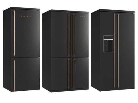  Smeg殖民风冰箱黑色款3d模型 