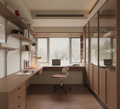 现代家居书房su模型