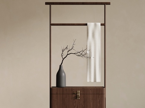 新中式挂衣架su模型