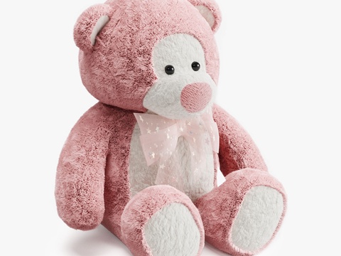  情人节熊玩偶3d模型 