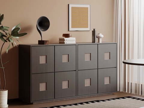 中古风玄关柜 边柜su模型