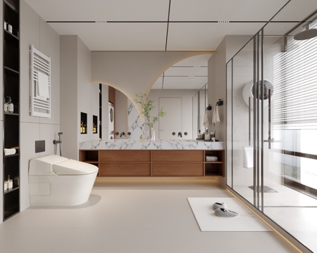 现代卫生间 别墅卫生间su模型