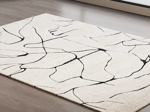 现代意式地毯 方形地毯su模型